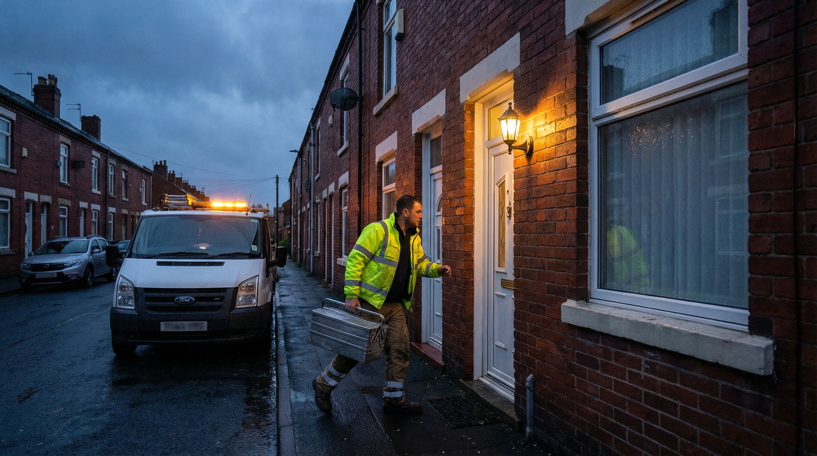 Emergency plumber responding to burst pipe in Clacton home